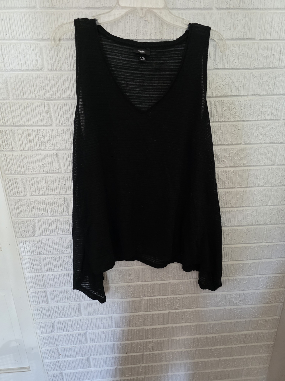 Black V-Neck Sleeveless Tank